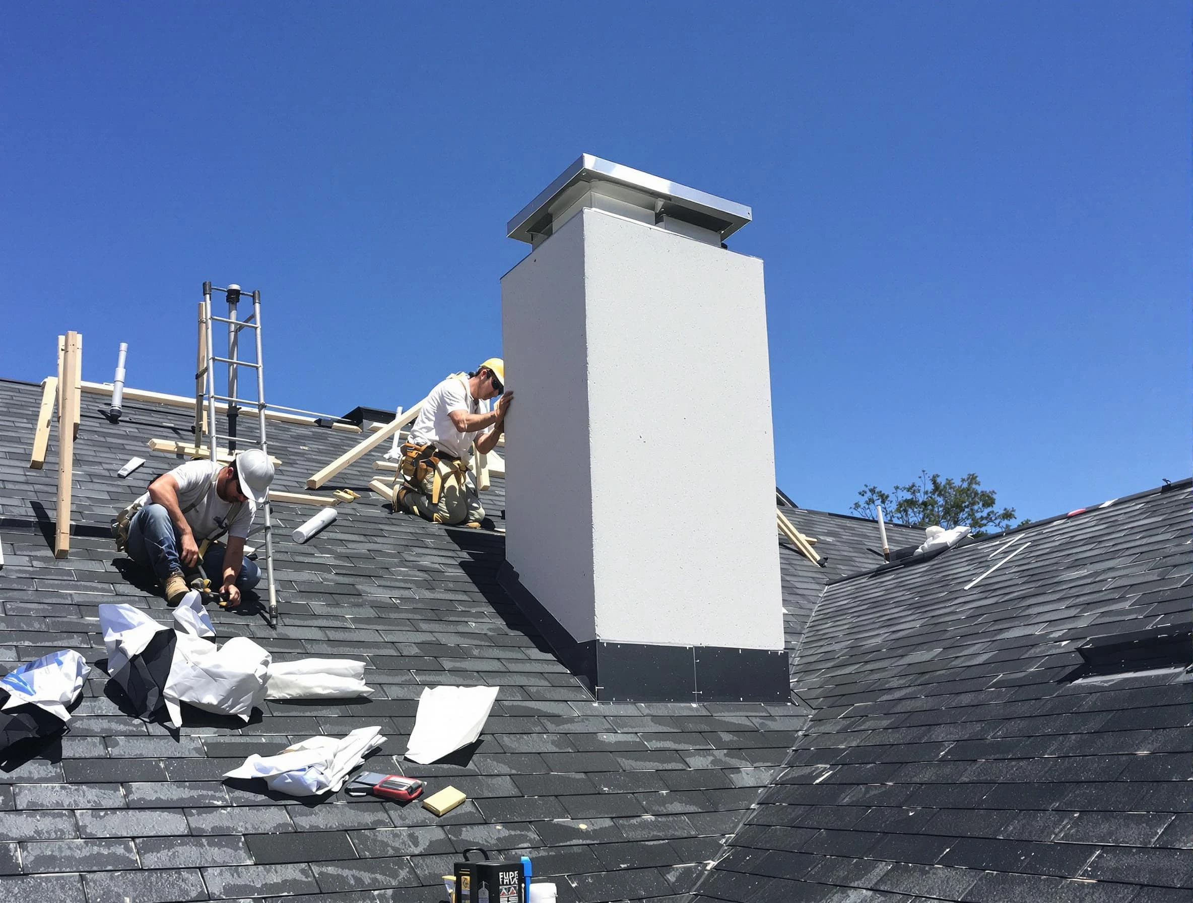 Center Point Chimney Sweep crew installing a new chimney in Center Point, AL