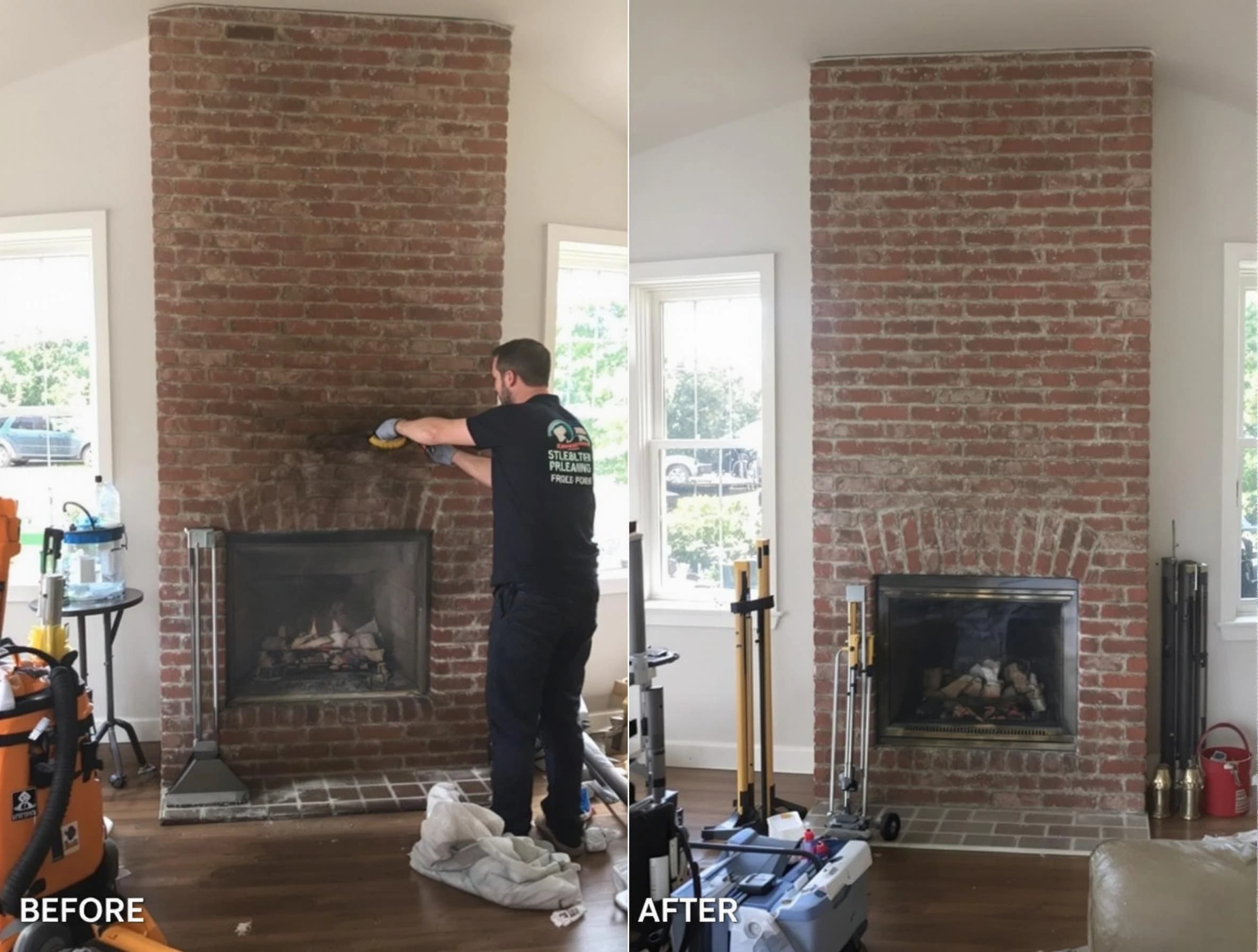 Finished chimney sweeping service by Center Point Chimney Sweep in Center Point, AL