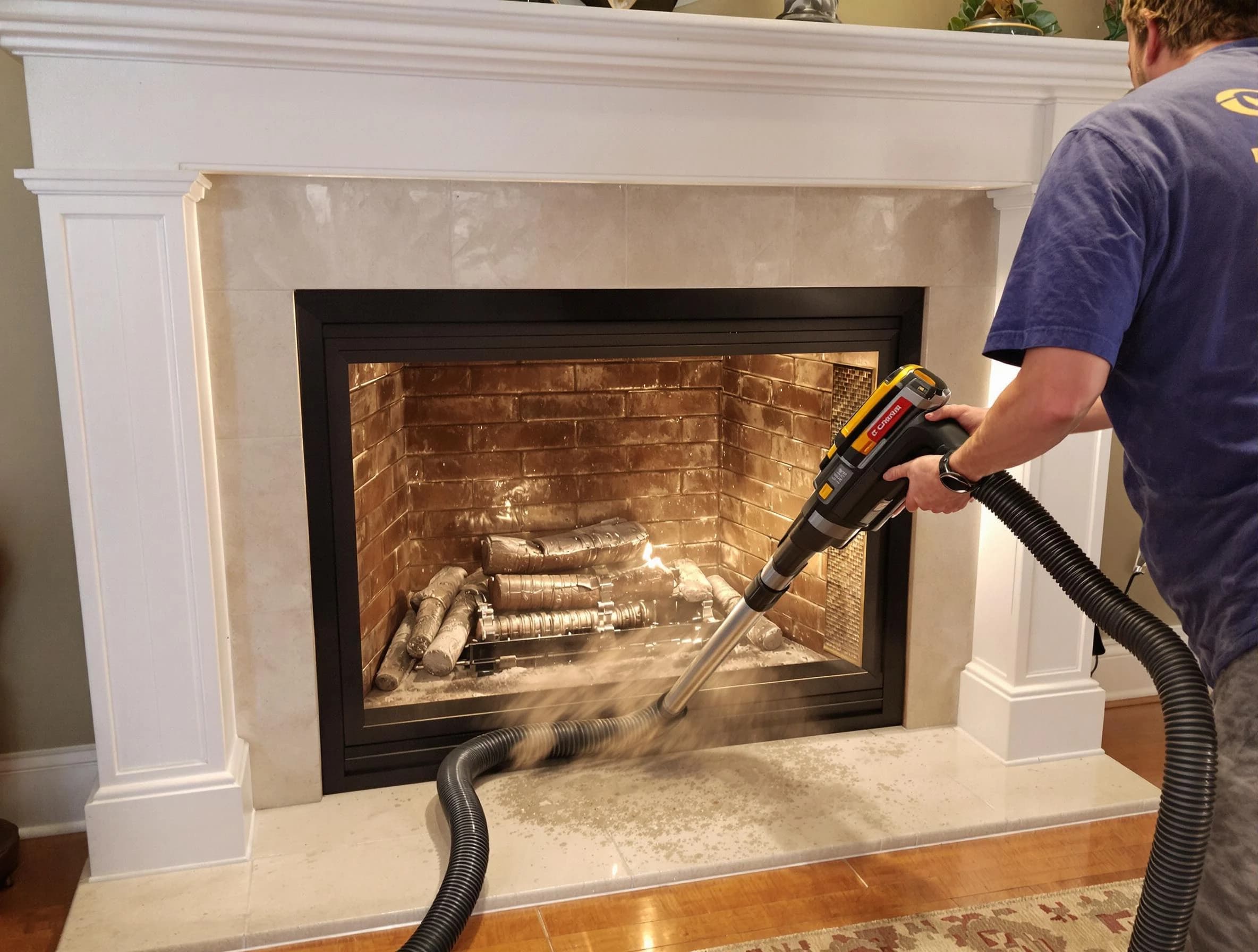 Fireplace cleaning performed by Center Point Chimney Sweep in Center Point, AL