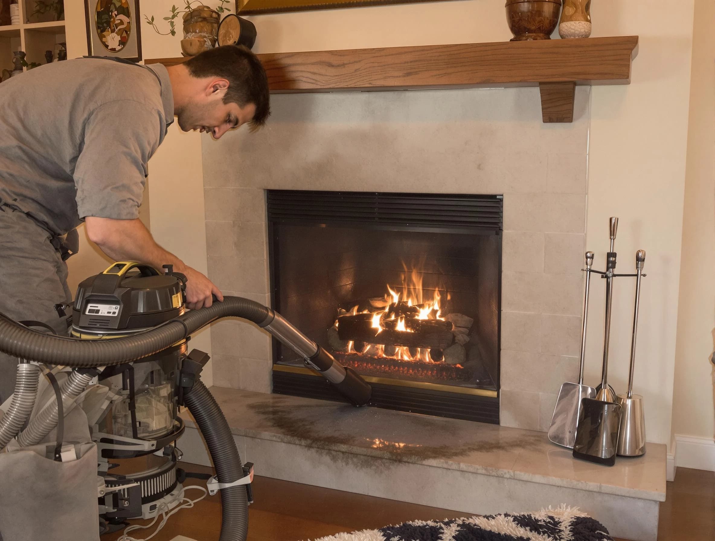 Routine fireplace upkeep by Center Point Chimney Sweep in Center Point, AL