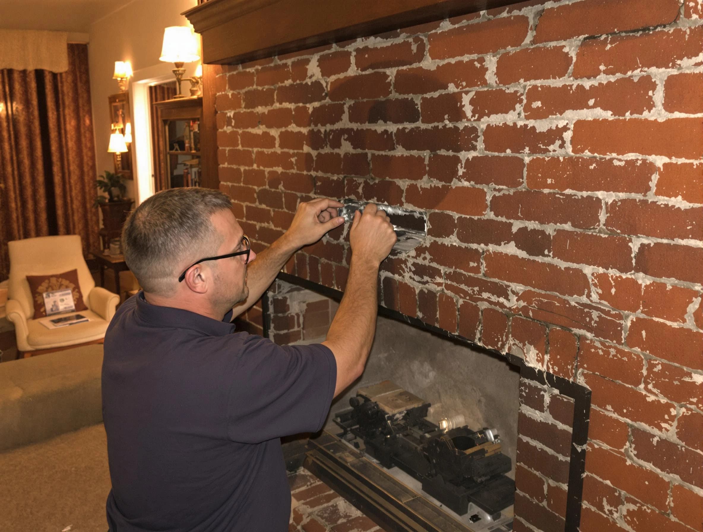 Center Point Chimney Sweep expert fixing a fireplace in Center Point, AL