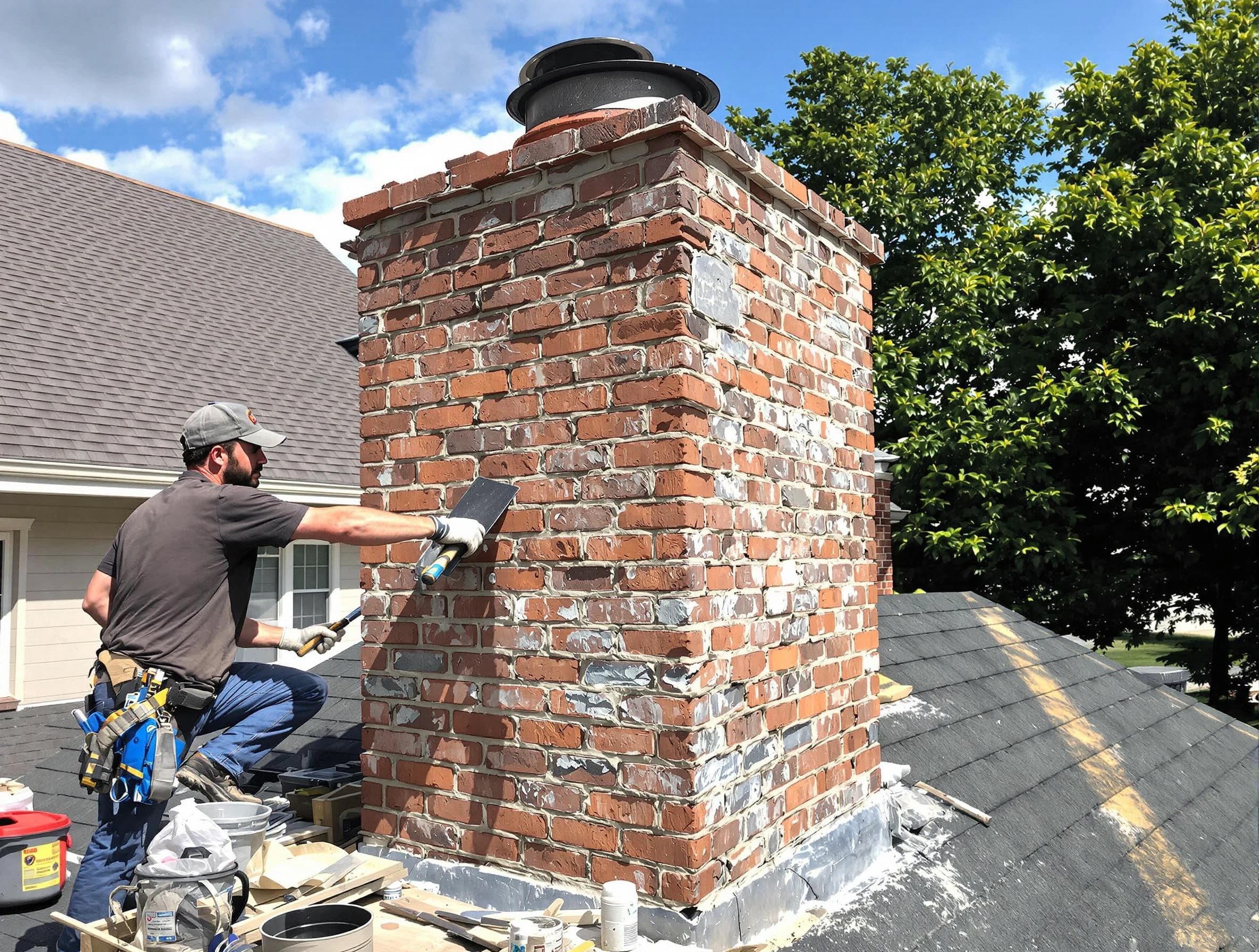 Completed chimney rebuild by Center Point Chimney Sweep in Center Point, AL